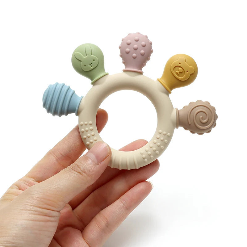 Anneau de Dentition Bébé en Silicone Multicolore