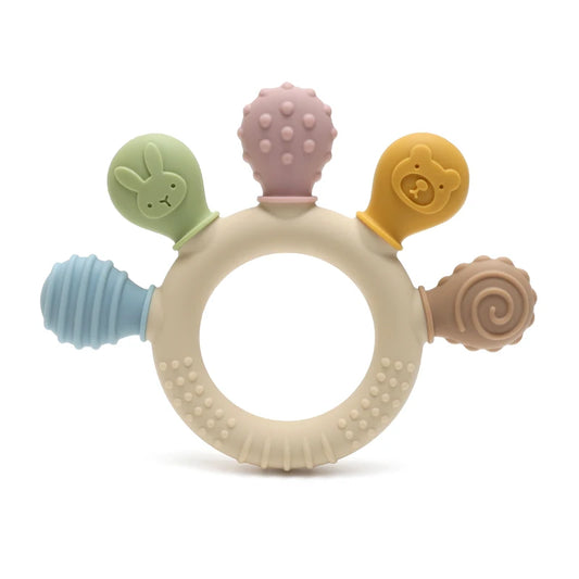 Anneau de Dentition Bébé en Silicone Multicolore