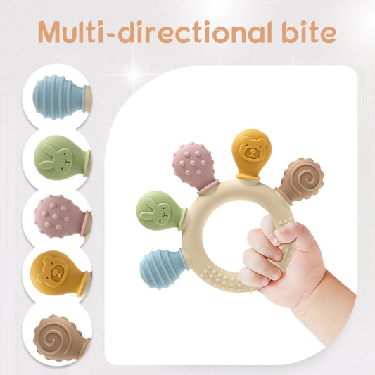 Anneau de Dentition Bébé en Silicone Multicolore