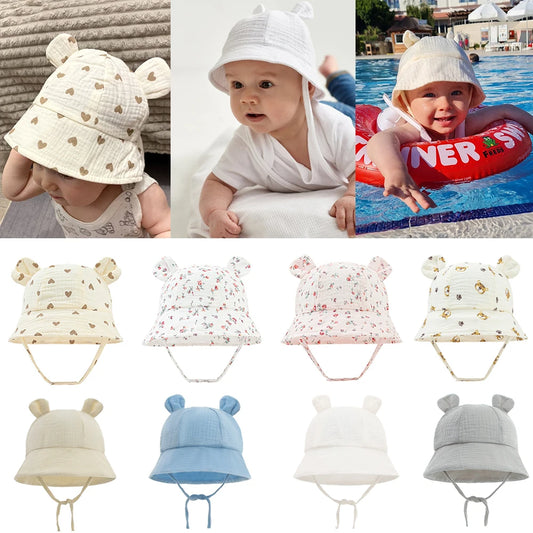 Chapeau Bébé Été en Coton Mousseline – Souple et Léger – 3 à 12 Mois – Fille & Garçon