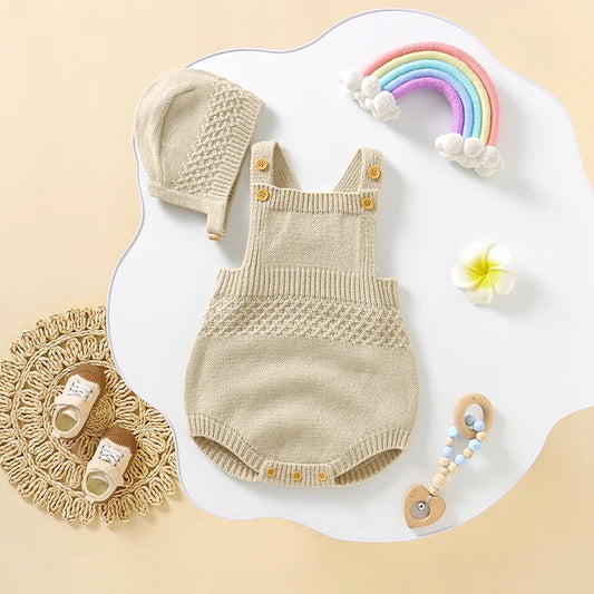 Ensemble 2 Pièces Body Bébé Sans Manches + Chapeau – Unisexe – 0 à 24 Mois