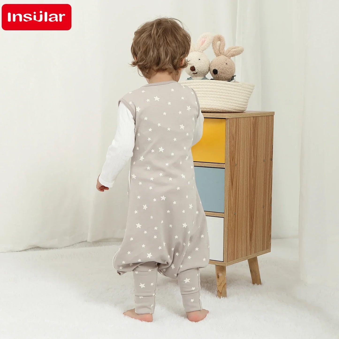 Gigoteuse Bébé avec Pieds – Coton Premium – Sans Manches – 4 Saisons – Fermeture Double Zip