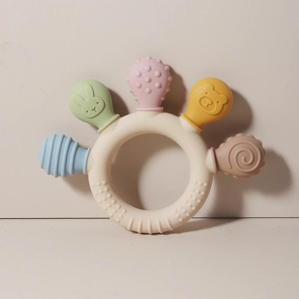 Anneau de Dentition Bébé en Silicone Multicolore