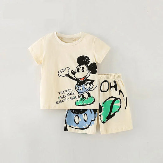Ensemble T-shirt + Short Bébé – Style Décontracté – Été – Fille & Garçon